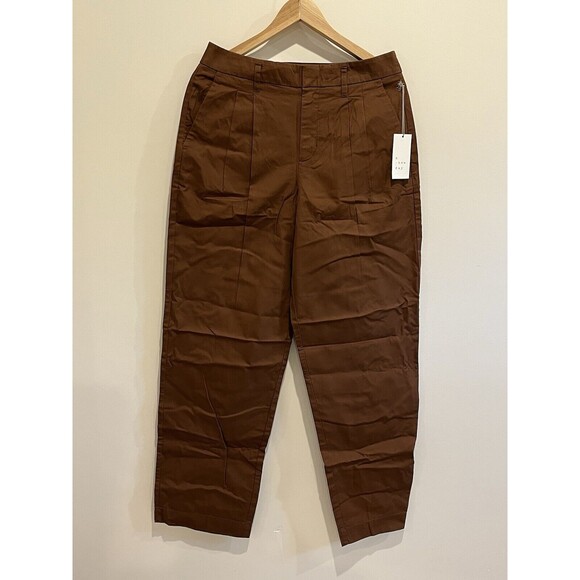 NWT A New Day‎ Pants High Rise Straight Leg Womens Size 6R Brown Caramel - Picture 1 of 13